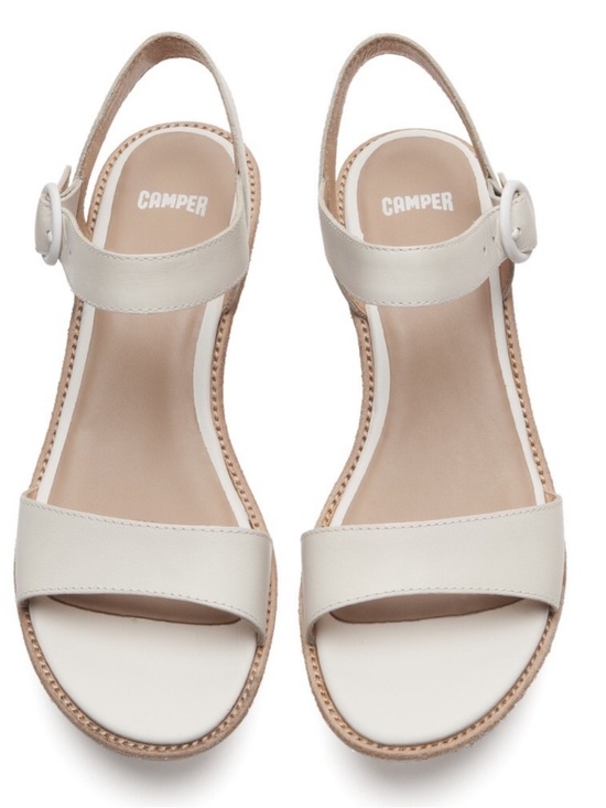 Camper Shoes - Camper Damas White Leather Ankle Strap Wedge Sandals EU 42 US 11 Minimalist Euro